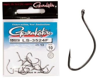 Крючки Gamakatsu LS-3524F NEW LABEL EYED HOOKS BLACK разм. 10 13шт.