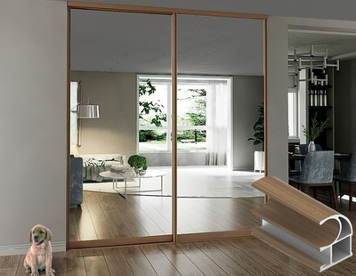 Дверь-купе 2850*600 мм, орех , форма ручки-С