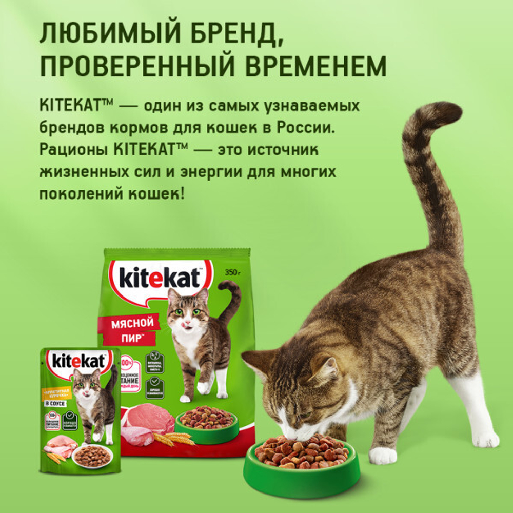 Нежный кролик влажный корм для взрослых кошек, KiteKat 85г