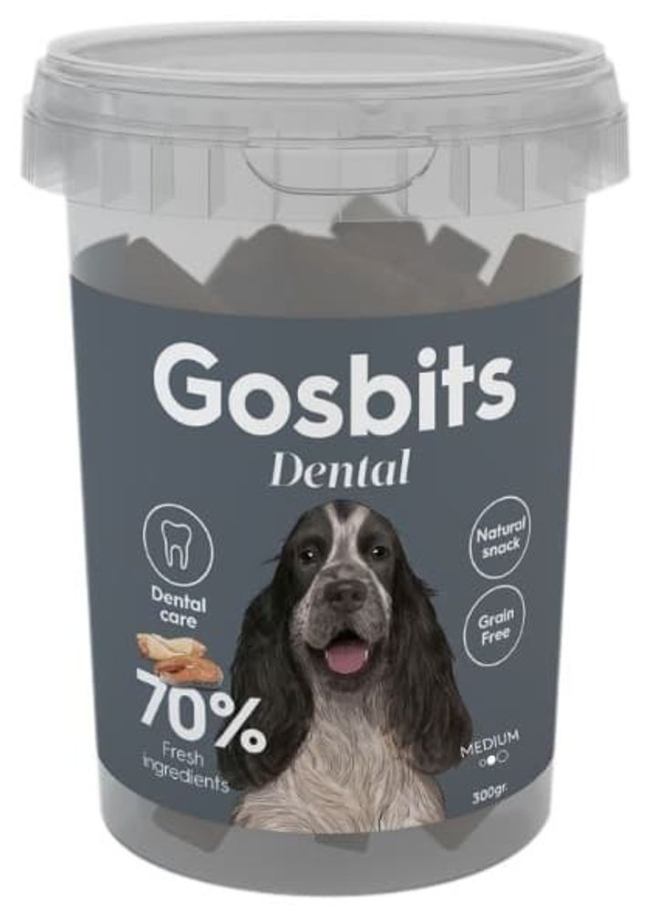 Gosbi GOSBITS DENTAL MEDIUM  800г Полувлажная кормовая добавка для собак 10-25 кг. Защита зубов