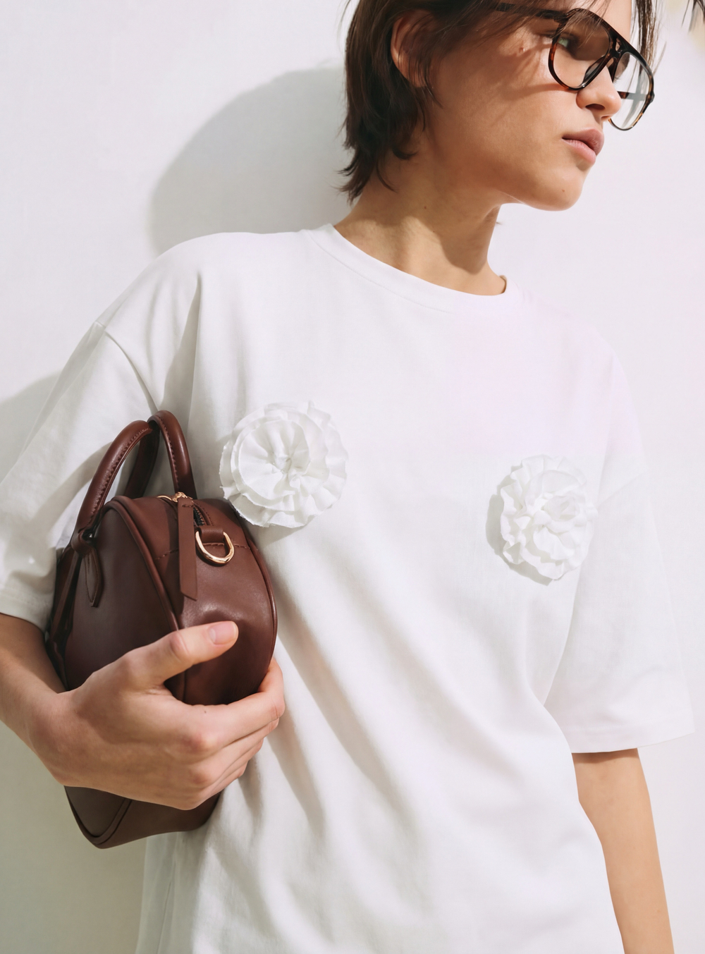 Футболка ассиметрия, пломбир