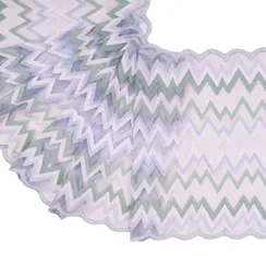 Кружево эластичное лиловое светлое/зигзаги 23 см, Китай