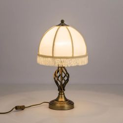 Citilux Базель CL407800 Настольная лампа с бежевым абажуром Бронза