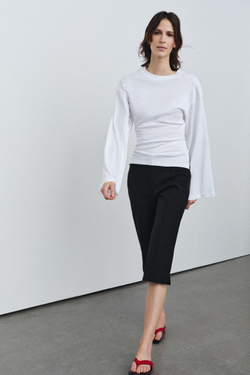 ZARA ПРИТАЛЕННАЯ ФУТБОЛКА SUPIMA®, БЕЛЫЙ