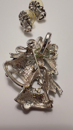 Новогодний комплект колокольчики брошь и серьги