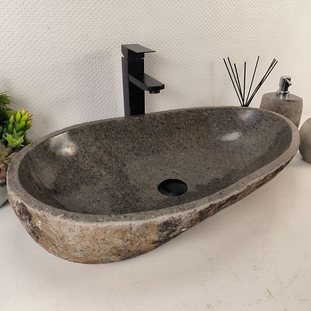 Каменная раковина из речного камня RS-05470 (63*38*14) 0858 из натурального камня