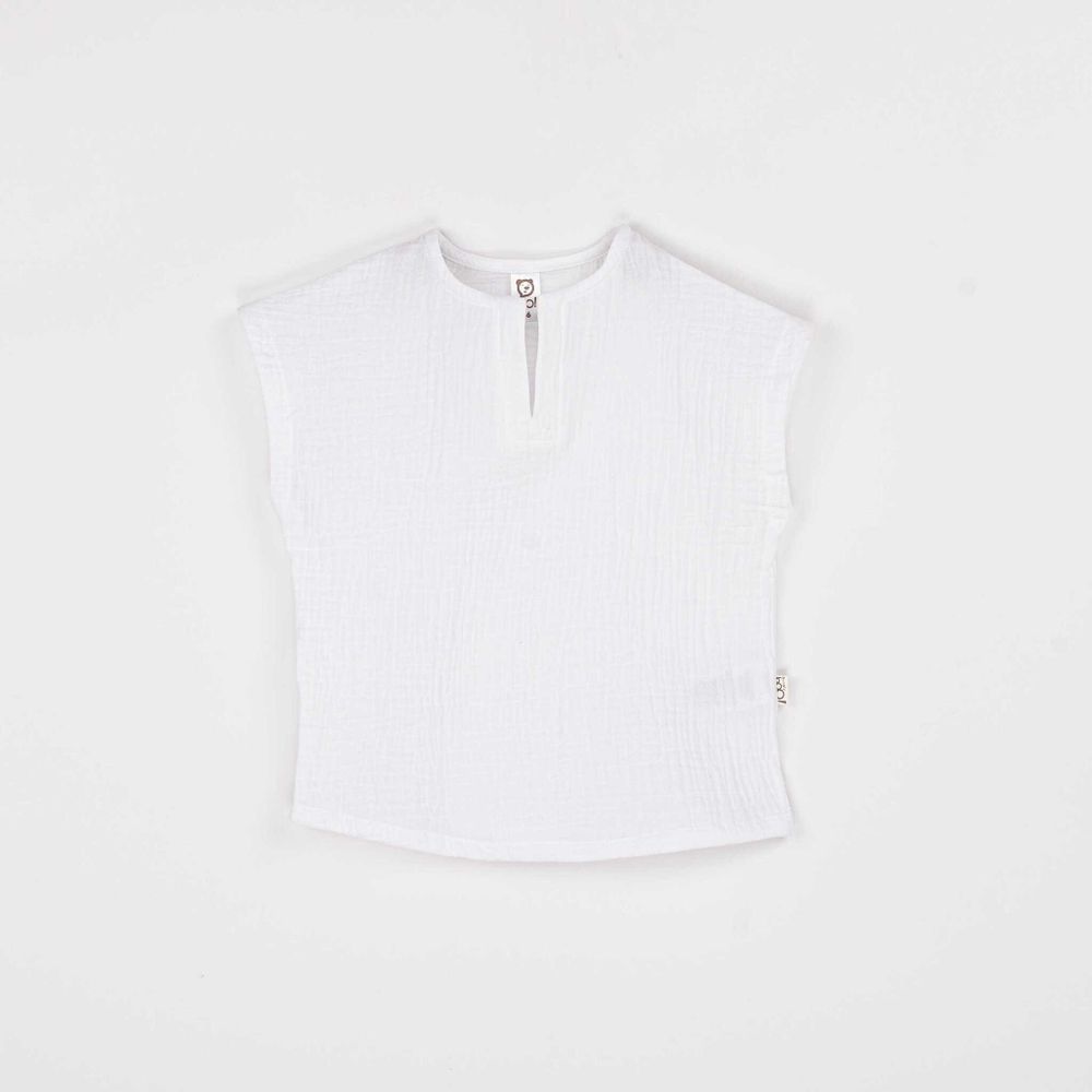 Рубашка муслиновая без рукавов "Молоко"