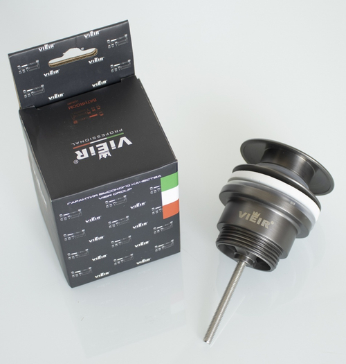 Донный клапан ViEiR (ГРАФИТ) для рак. с болтом  (50/1шт)