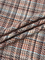 Твид хлопковый Balmain белый в сине-розовую клетку