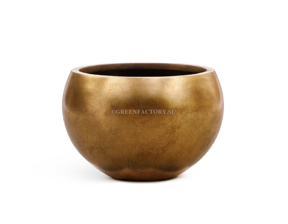 Кашпо TREEZ Effectory - Metal - Полусфера - Сусальное золото