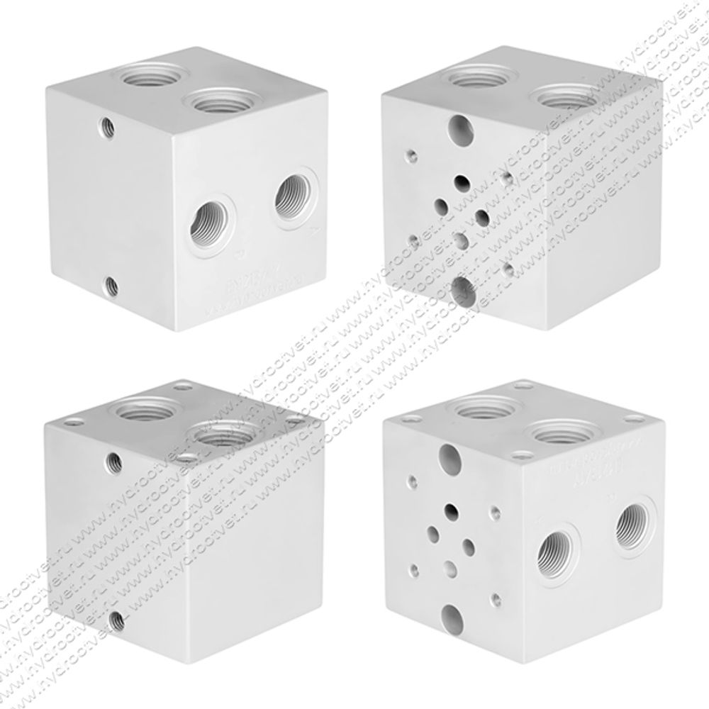 EM213/1Y - Одноместная присоединительная плита для гидравлических распределителей и клапанов NG6 (аналог DR06/10), алюминий