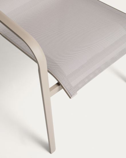 Комплект садовой мебели Brela стол и 6 стульев Canea из алюминия бежевого цвета