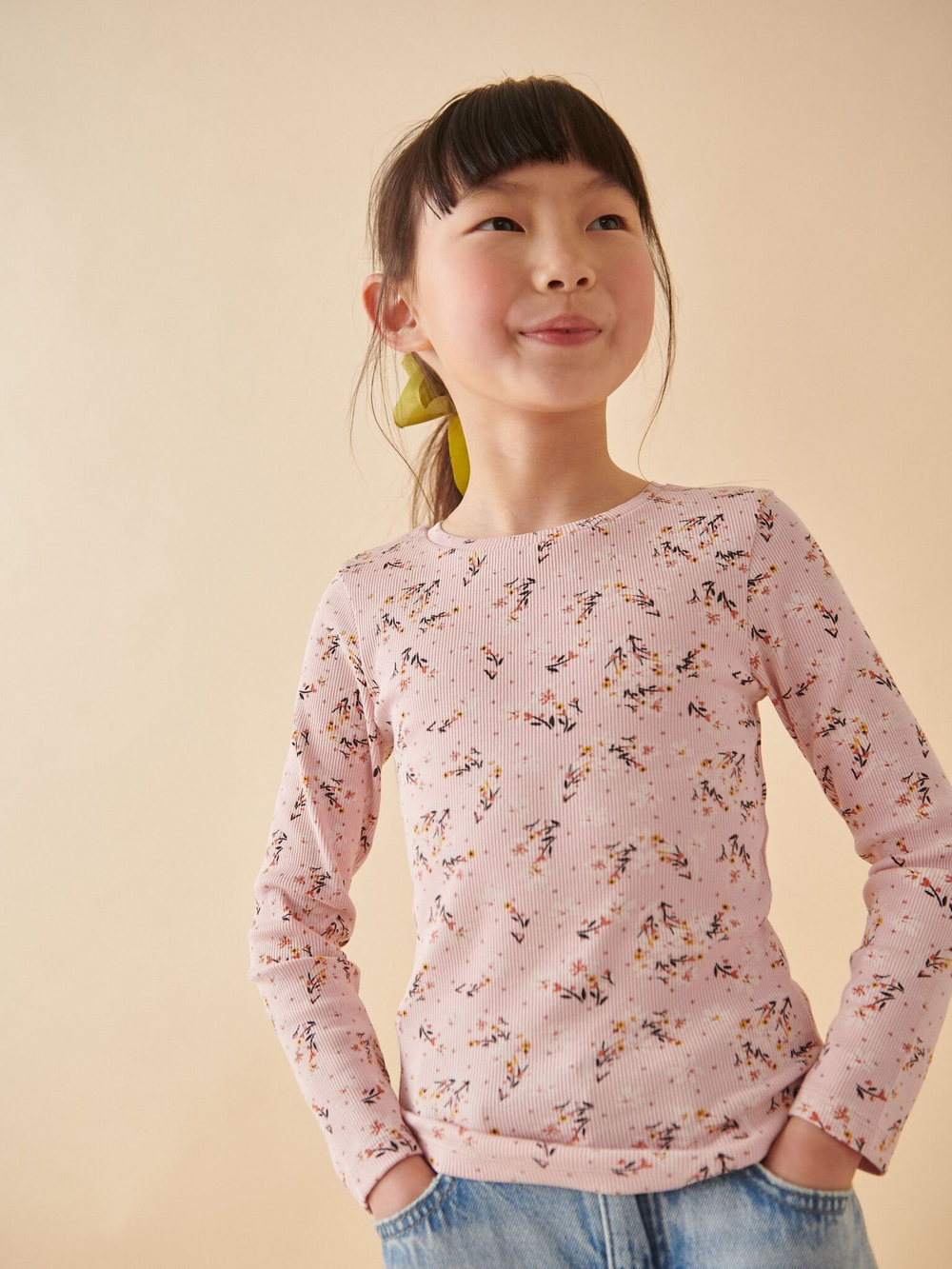 Лонгслив для девочки Next K86-177, 4 шт., Бежевый, Розовый