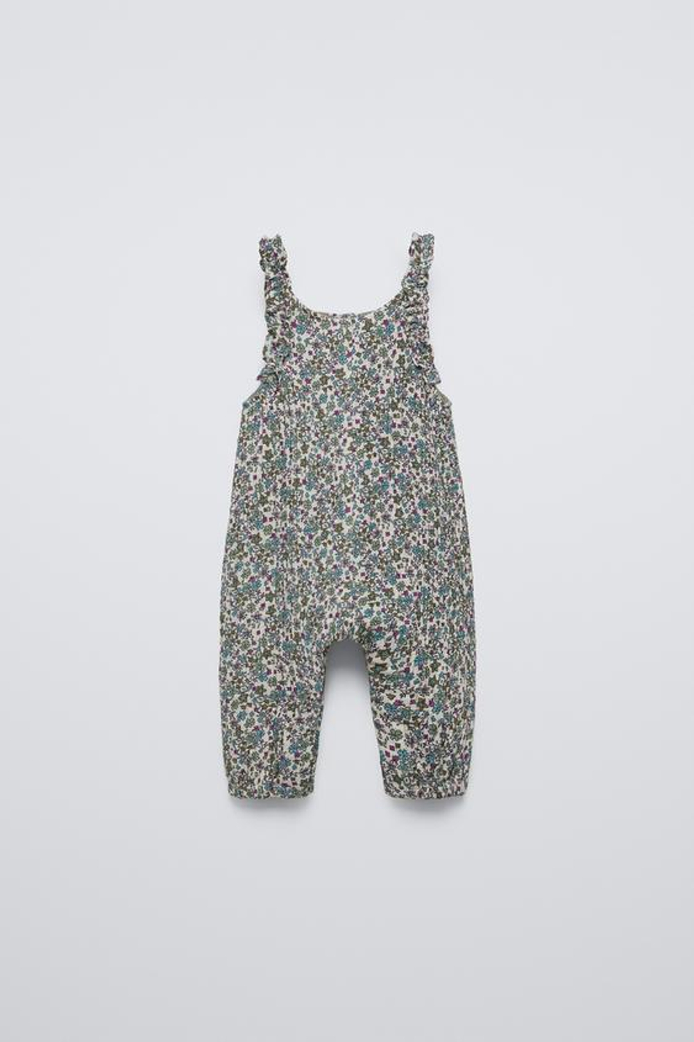 ZARA КОМБИНЕЗОН С ЦВЕТОЧНЫМ ПРИНТОМ, ЗЕЛЕНОВАТЫЙ