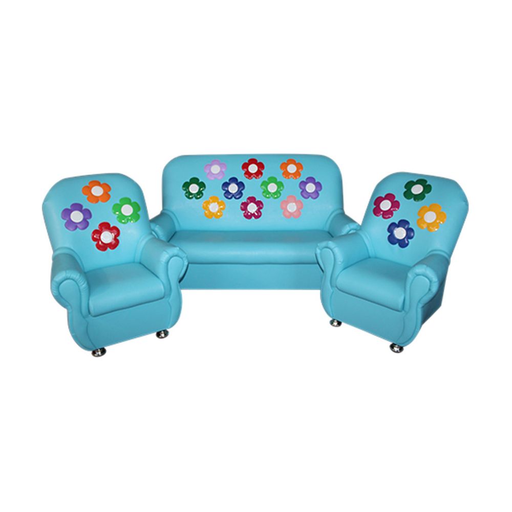 Комплект мягкой игровой мебели «Сказка люкс» Цветы голубой