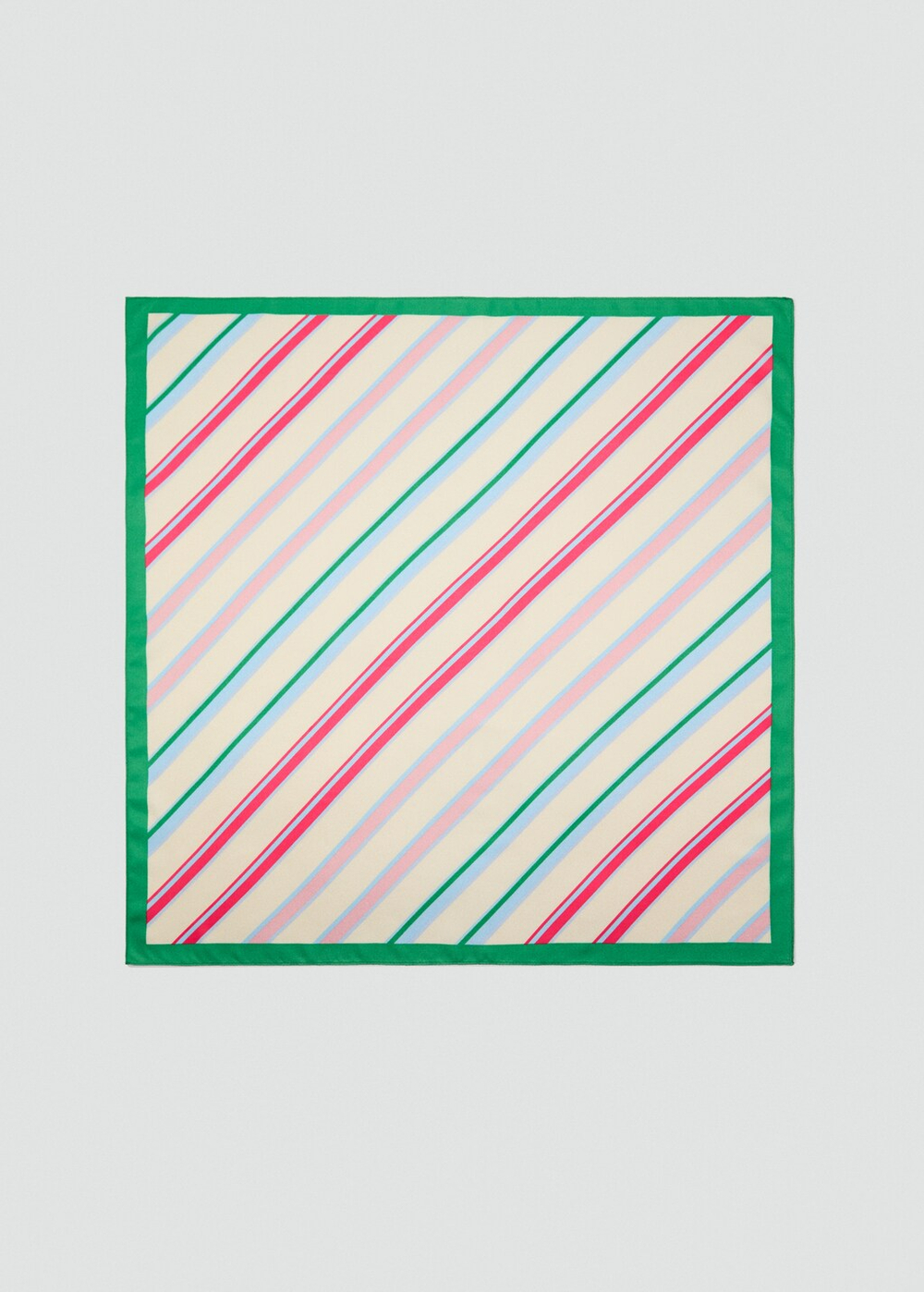 Платок с комбинированным принтом в полоску