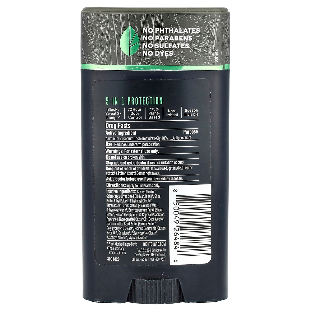 Right Guard, антиперспирант/дезодорант на растительной основе, для мужчин, Mountain Fresh, 73,7 г (2,6 унции)