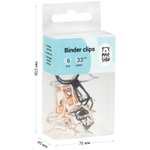 Зажимы для бумаг 33мм, MESHU "Cute Cats", 6шт., ассорти, бокс с европодвесом