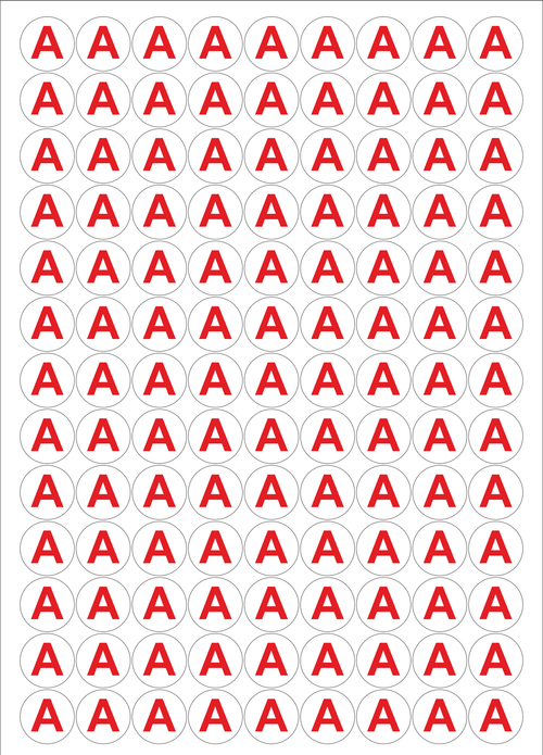 Набор наклеек для аварийных светильников "А", 3х3 см.