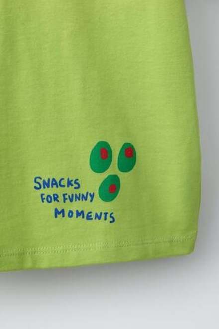 ZARA ФУТБОЛКА С ПРИНТОМ, ЛАЙМОВЫЙ