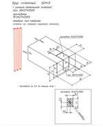 Перегородка в рамке для зонирования из Ясеня 60х60мм