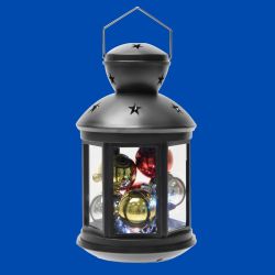 ULD-L1220-010-DTB-RGB BLACK Фонарь со светодиодной гирляндой внутри. на батарейке в комплект не входит. 10 светодиодов. RGB свет. Режим мигания. Черный корпус. 12x20 см. TM Uniel.