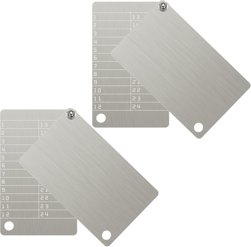 Hotop Steel Wallet — Набор из 4 пластин для хранения сид-фраз Нержавеющая сталь 304, совместимость с BIP39