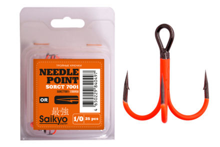 Крючки Saikyo тройн.7001OR №1/0 (25шт)