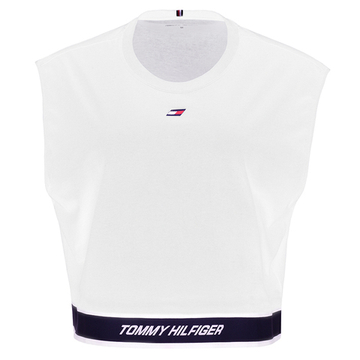 Женский топ теннисный Tommy Hilfiger Relaxed Tape C-NK Tank - белый