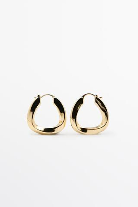 Massimo Dutti Серьги-кольца треугольные, золотистый