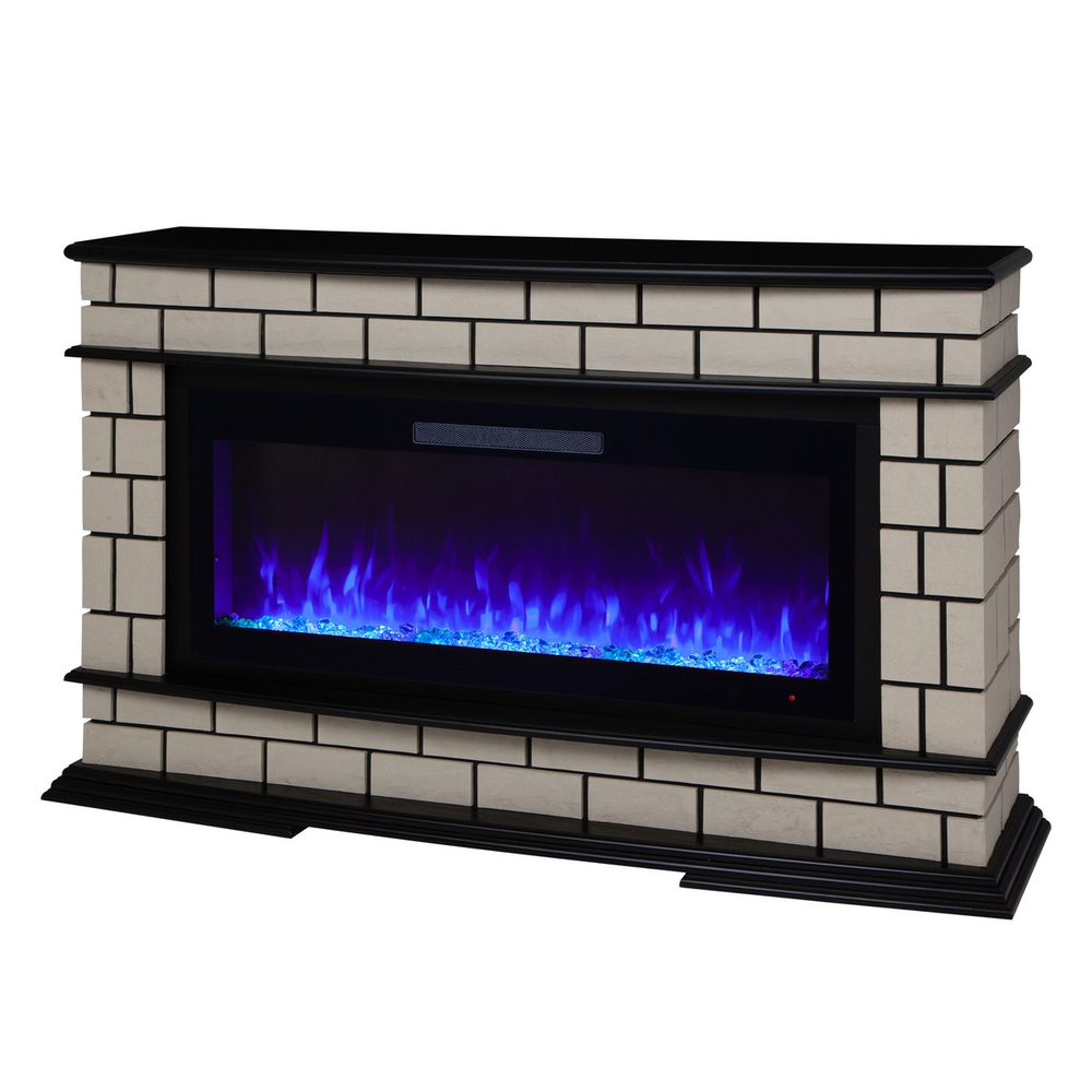 Электрокамин RealFlame Fiero 42 AO античный дуб c Diamond 42, с муляжом дров и кристаллами