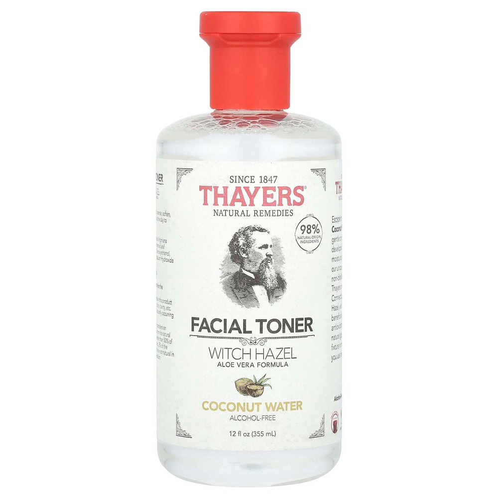 Thayers, Тоник для лица с гамамелисом, без спирта, кокосовая вода, 355 мл (12 жидк. унц.)