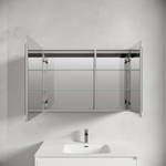 Зеркальный шкаф для ванной комнаты из алюминия Sancos Evoke1000x700х136 мм с LED подсветкой, арт. SC80100