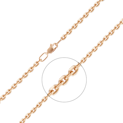 Браслет из красного золота с алмазной гранью (плетение «Якорное»)