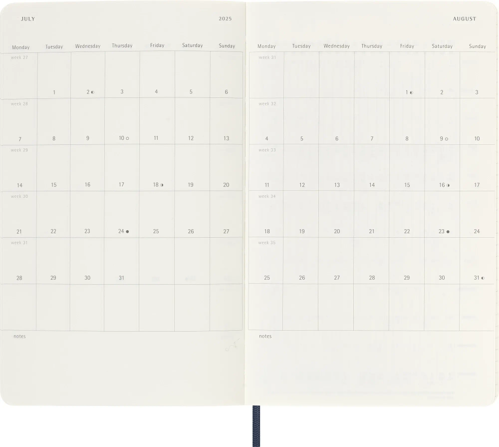 Еженедельник Moleskine (DSB2012WN3) Classic Soft WKNT Large 130х210мм 144стр. мягкая обложка синий сапфир