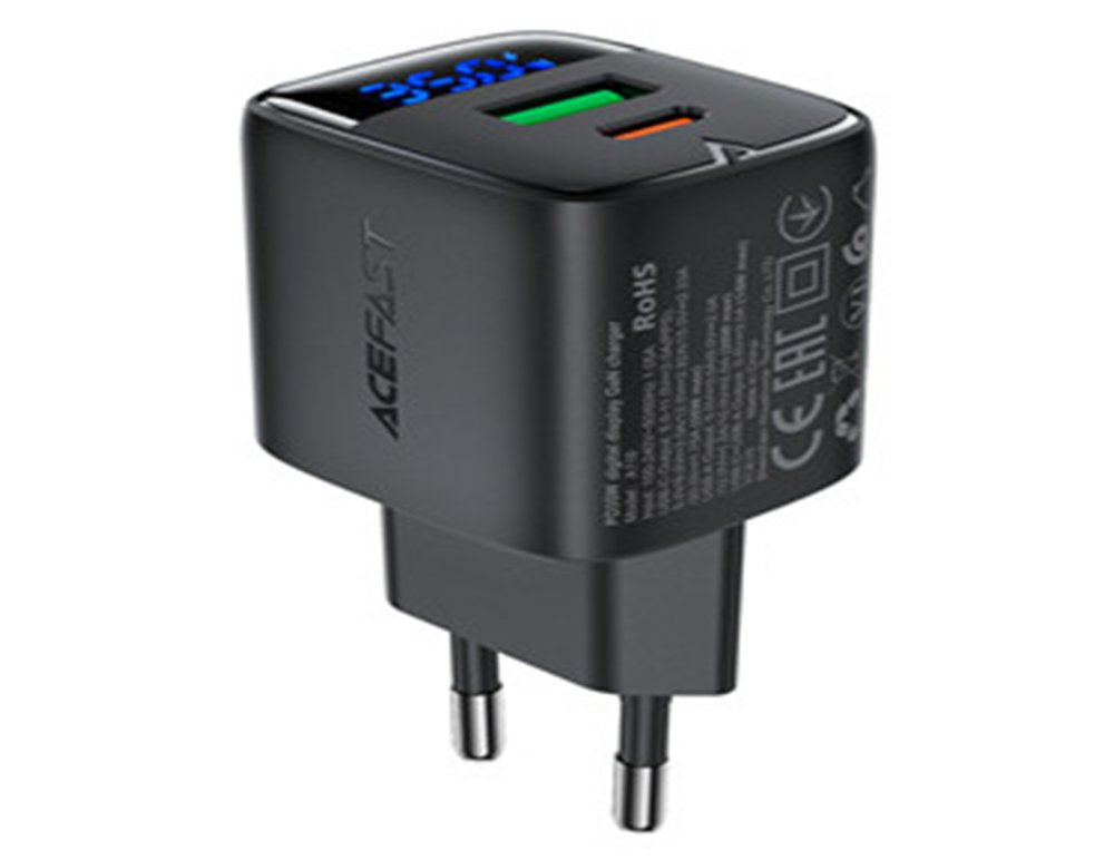A116 PD35W GaN charger (USB-A+USB-C) with digital display (EU)