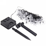 Гирлянда для улицы «Цветок» 7 м 50 ламп LED чёрный провод, 2 реж.,IP-55, Теплый белый (солнечная батарея).