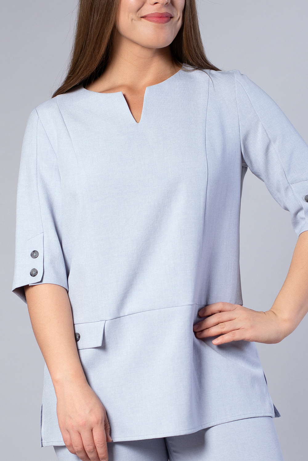 Блузка женская 3707ЛП, серебристый #259Ср093707ЛП