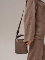 Сумка кожаная кросс-боди Deboro 30347 коричневая краска