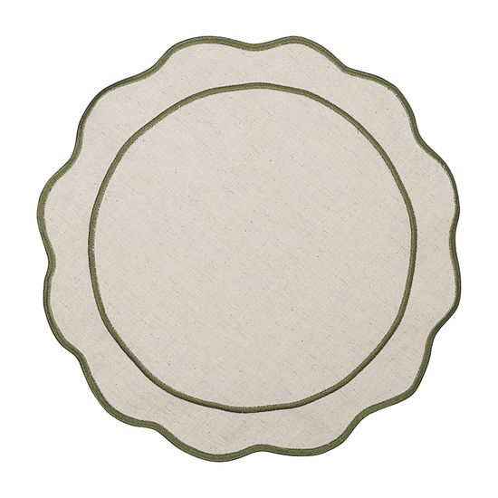 Салфетка под приборы anemone из коллекции trendy ruffles, D40 см, оливковый