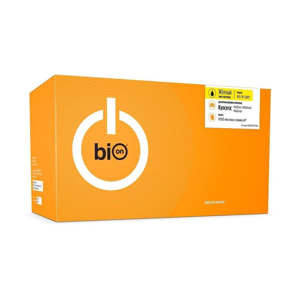 Bion BCR-TK-5280Y Картридж для Kyocera {P6235cdn/M6235cidn/M6635cidn} (11000  стр.), Желтый, с чипом