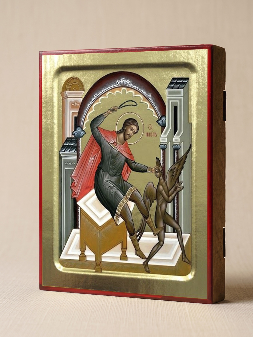 Икона Никиты Бесогона, святого на дереве: 125 х 160 (Синопсисъ)