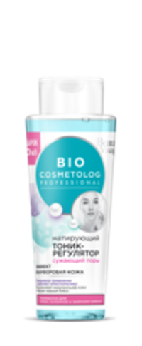 Фитокосметик Bio Cosmetolog Матирующий тоник-регулятор сужающий поры, эффект Фарфоровой кожи 260мл