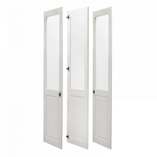 Двери к стеллажу для книг, 42x190x2, Рауна 30, белый воск
