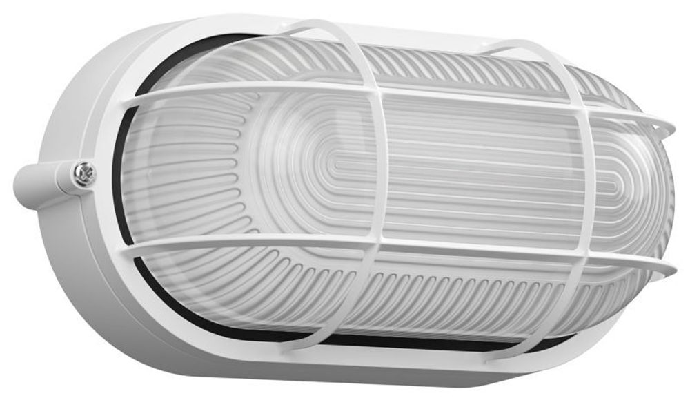 Светильник НПП 1402 60Вт E27 IP54 бел. овал с решеткой IEK LNPP0-1402-1-060-K01