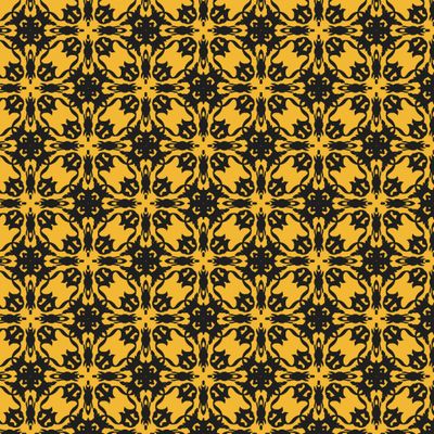 Абстрактный винтажный орнамент в черно-желтом