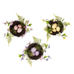 GAEM Изделие декоративное "Гнездо пасхальное", L16 W15,5 H7 см, 3в.