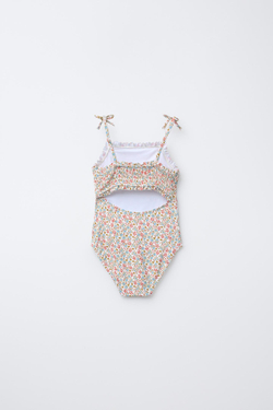ZARA КУПАЛЬНИК С ЦВЕТОЧНЫМ ПРИНТОМ, РАЗНОЦВЕТНЫЙ