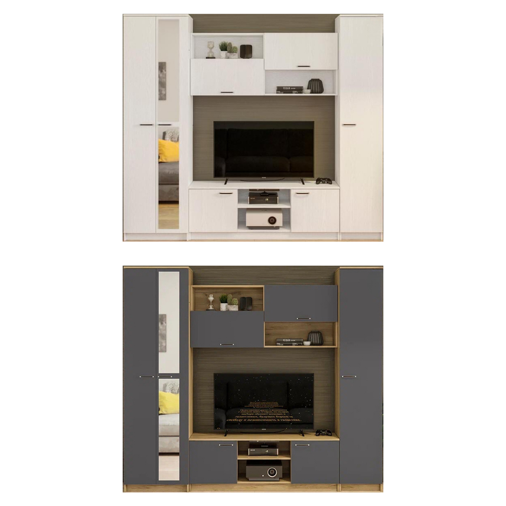 Готовая гостиная Woodville Бертелена белое дерево, белое дерево