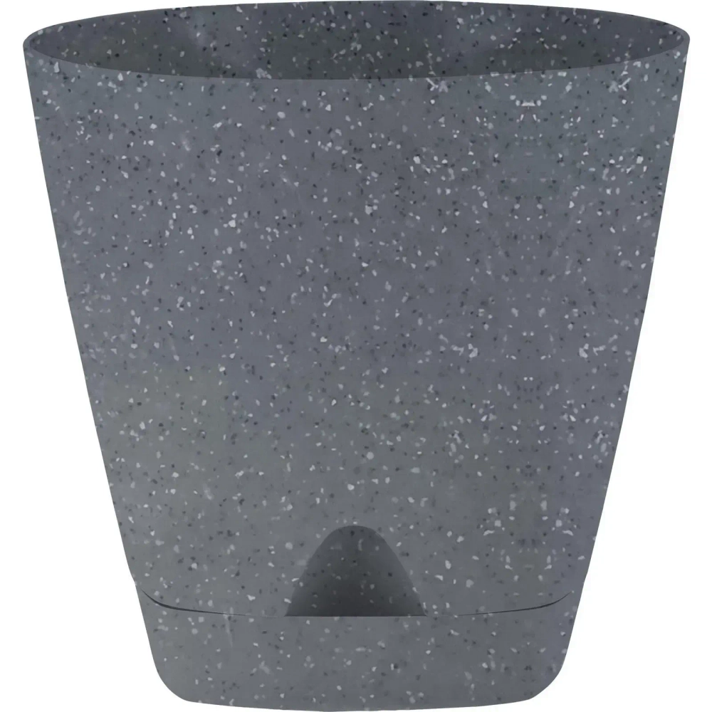 Горшок для цветов пластиковый 4л d-20см «Amsterdam» с прикорневым поливом, тёмный камень